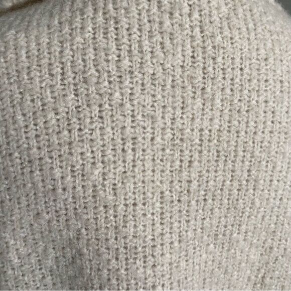 LOFT Cream Wool and Alpaca Blend Knit Large Shawl Collar Cardigan Duster Size M - Picture 4 of 10